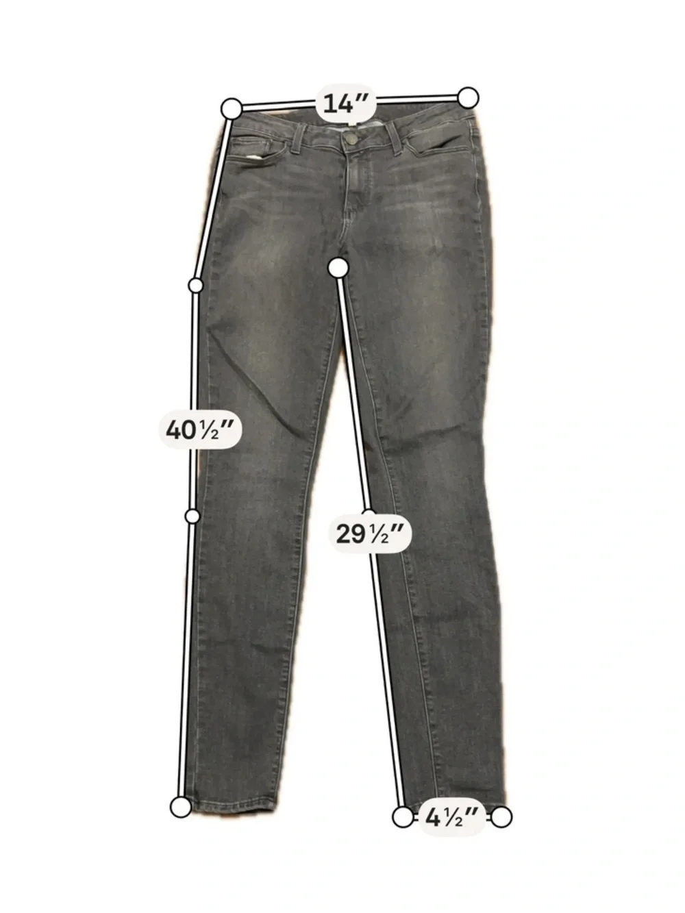 PAIGE Verdugo Gray Skinny Jeans Women's Size 30 Premium Designer Stretch Denim